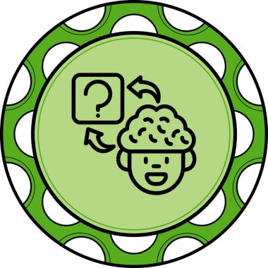 Beyin Sorusu Dinamik Yaratıcı Dijital Grafik Şekli