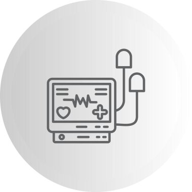 Defibrilatör simgesi basit düz illüstrasyon