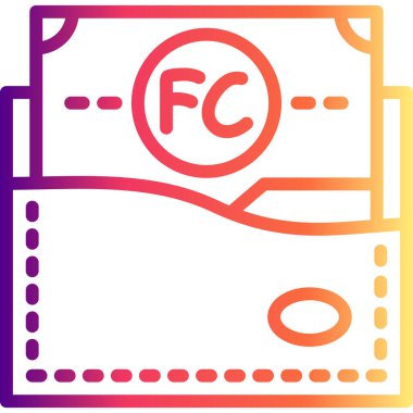 Cumhuriyet Kongo Cüzdanı Zarif Asgari Dijital Grafik Sembolü