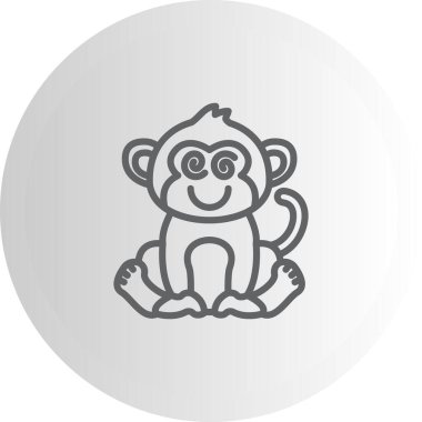 Hipnotize edilmiş Maymun Zarif Modern Yaratıcı Sanat Sembolü