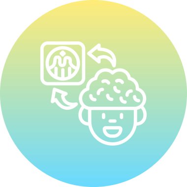 Beyin Grafiği Asgari Düz Vektör Çizimi