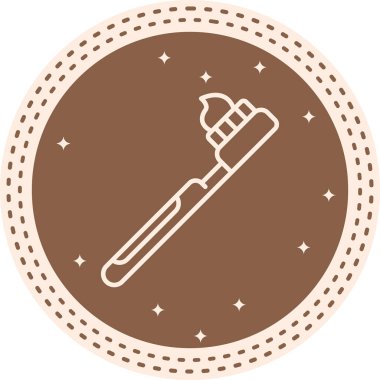 Diş fırçası Zarif Minimum Dijital Grafik Sembolü