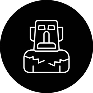 Moai Zarif Asgari Dijital Grafik Sembolü