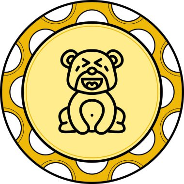 Gülen Ayı Zarif Minimum Dijital Grafik Sembolü