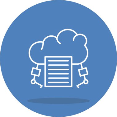 Bulut Veri Şifreleme Anahtarı Asgari Düzey Vektör Resimlemesi