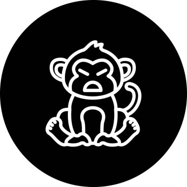 Azimli Maymun Asgari Düz Vektör İllüstrasyonu