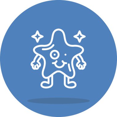 Zany Star Yüksek Çözünürlüklü Düz Tasarım Sembolü