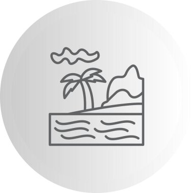 Palmiye Ağacı Dengeli Düz Sanat Özelliği