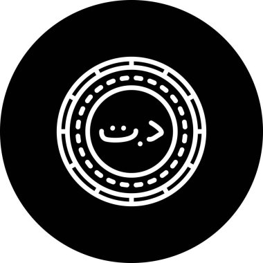 Tunus Madeni Parası Minimum Düz Kullanıcı Deneyimi Sembolü