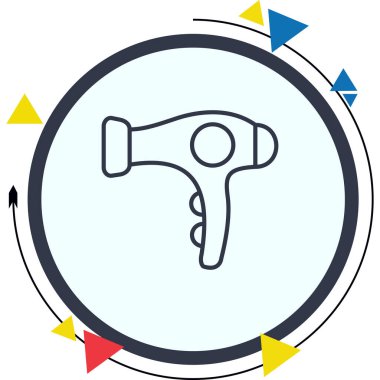 Saç Kurutma Uzmanlığı Düz Grafik Sembolü