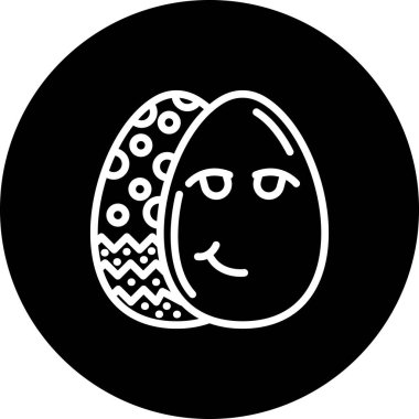 Paskalya Wry Gülüşü Zarif Asgari Sayısal Grafik Sembolü