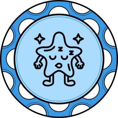 Uyuyan Yıldız Yaratıcı Minimum Vektör Sanatı