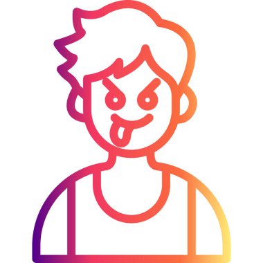 Zarif Profesyonel Düz Grafik Sembolü Alaycı Çocuk