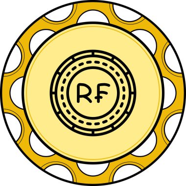 Ruanda Sikkesi Modern Dengeli Markalaşma Vektörü Sembolü