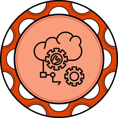 Bulut İşlemleri Simge vektör çizimi tasarımı