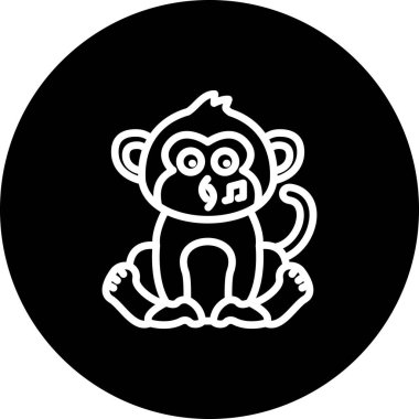 Islık Maymunu Profesyonel Asgari Yaratıcı Grafik Nesnesi