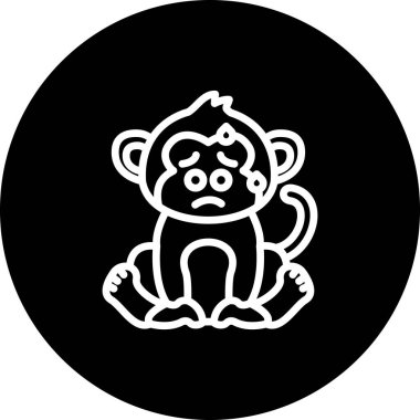 Terli Maymun Gelişmiş İşlevsel Web Arayüzü Sembolü ile Endişeli