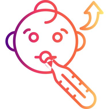 Çocuk Ateşi Asgari Dijital Grafik Sembolü