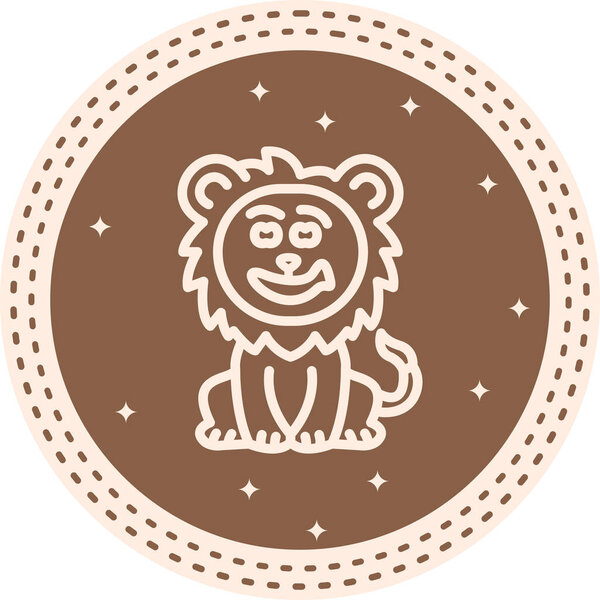 Grinning Lion Stylish Modern Flat Design Feature