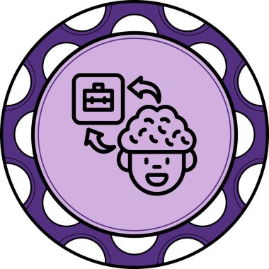 Beyin Evrak Çantası Modern Dengeli Markalaşma Vektörü Sembolü