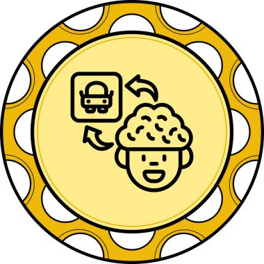 Beyin Arabası Minimum Düz Kullanıcı Deneyimi Sembolü