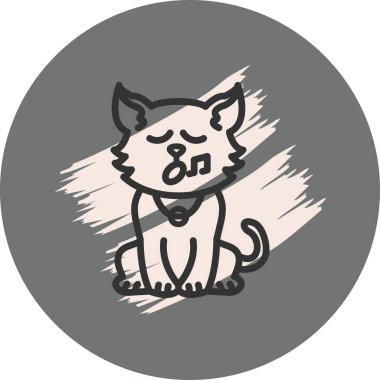 Şarkı Söyleyen Kedi Stili Temiz Ürün Tasarımı Nesnesi
