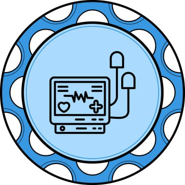Defibrilatör simgesi basit düz illüstrasyon