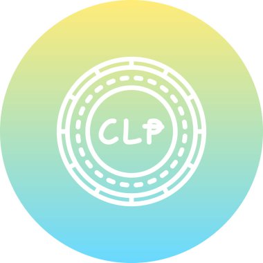 Şili Peso Parası Asgari Düz Vektör İllüstrasyonu