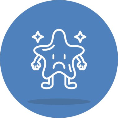 Mutsuz Yıldız Minimum Düz Kullanıcı Deneyimi Sembolü