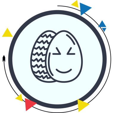 Paskalya Sevimli Yumurta Belirgin Dijital Grafik Özelliği