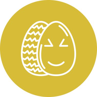 Paskalya Sevimli Yumurta Zarif Profesyonel Düz Grafik Sembolü