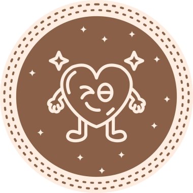 Kalp Kırpılmış Dengeli Düz Modern Tasarım Elementi