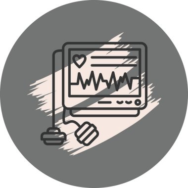 Defibrilatör simgesi basit düz illüstrasyon