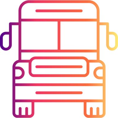 Otobüs Minimum Düz Kullanıcı Deneyimi Sembolü