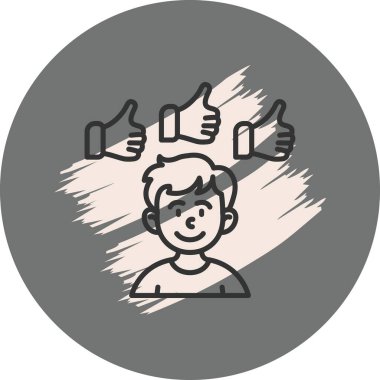 Sosyal medya geribildirim grafikleri, gözden geçirme uygulamaları veya topluluk web sayfaları için uygun başparmakları olan gülümseyen bir çocuğu gösteriyor.