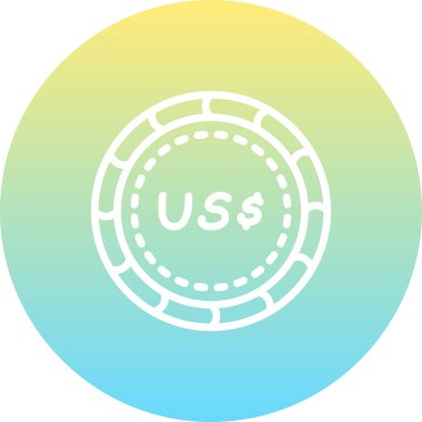 ABD Doları Eşsiz Düz Dijital Tasarım Nesnesi