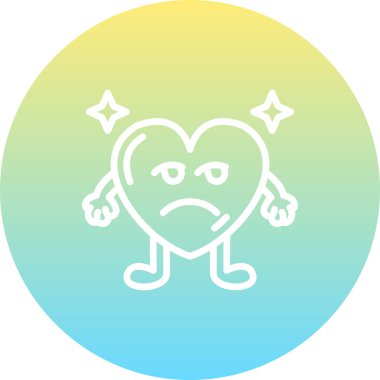 Eğlenilmeyen Kalp Zarif Profesyonel Düz Grafik Sembolü