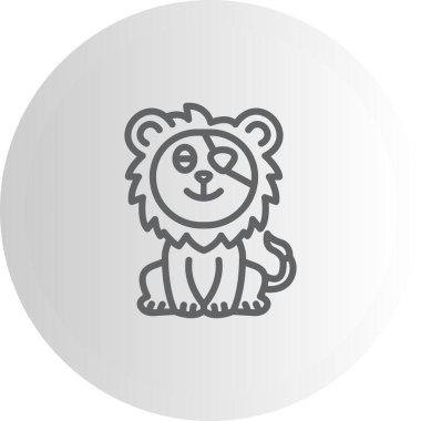 Aslan Hattı Simgesi Beyaz Arkaplanda İzole Edildi