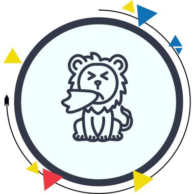 Hapşıran Aslan Aslanı Minimum Sofistike Marka Tasarım Varlığı