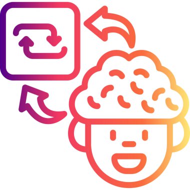 Beyin Tekrarlama Yüksek Kaliteli Özel Vektör Tasarımı