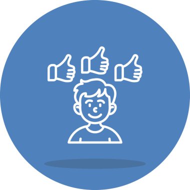 Sosyal medya geribildirim grafikleri, gözden geçirme uygulamaları veya topluluk web sayfaları için uygun başparmakları olan gülümseyen bir çocuğu gösteriyor.