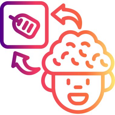 Beyin Etiketi Sofistike Temiz Ürün Grafik Şekli