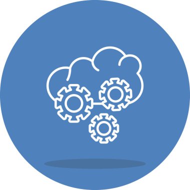 Bulut Orkestrasyonu Yenilikçi Düz Ürün Tasarım Sembolü