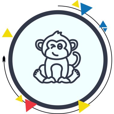 Maymun Kırpılmış Zarif Vektör Sanatı Nesnesi