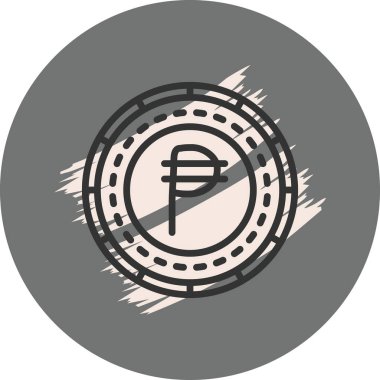 Filipin Pezosu Madeni Parası Profesyonel Asgari Yaratıcı Grafik Nesnesi