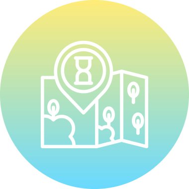 Konum Kum Saati Eşsiz Yenilikçi Dijital Grafik Sembolü