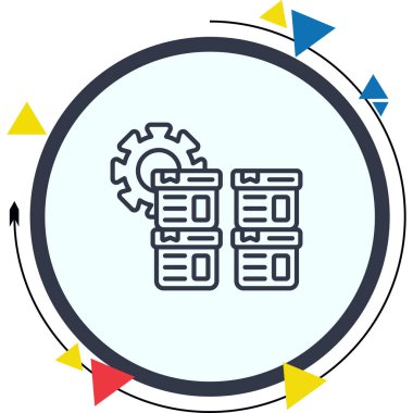 Envanter Yönetimi simgesi basit düz illüstrasyon