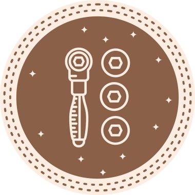 Soket Ayarları Asgari Düz Vektör İllüstrasyonu