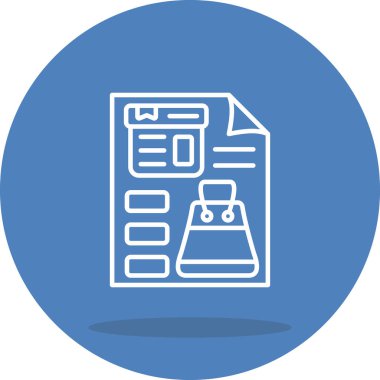 Ürün Tanımı Asgari Düz Vektör İllüstrasyonu