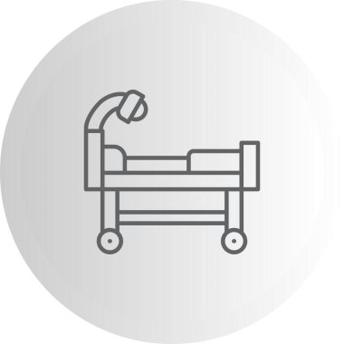 Hastane Yatak Yüksek Çözünürlüklü Düz Tasarım Sembolü